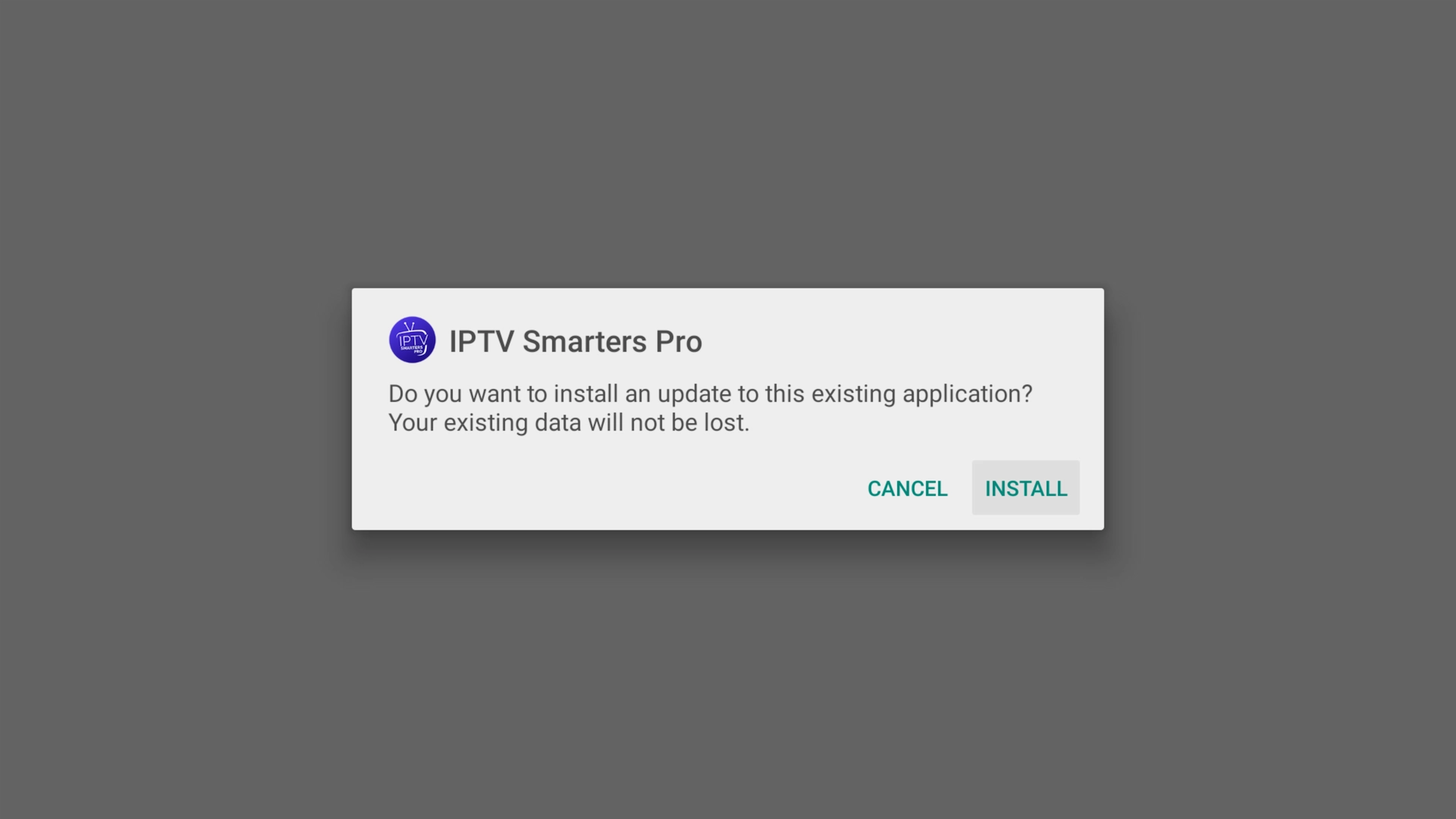 Install prompt for IPTV Smarters Pro